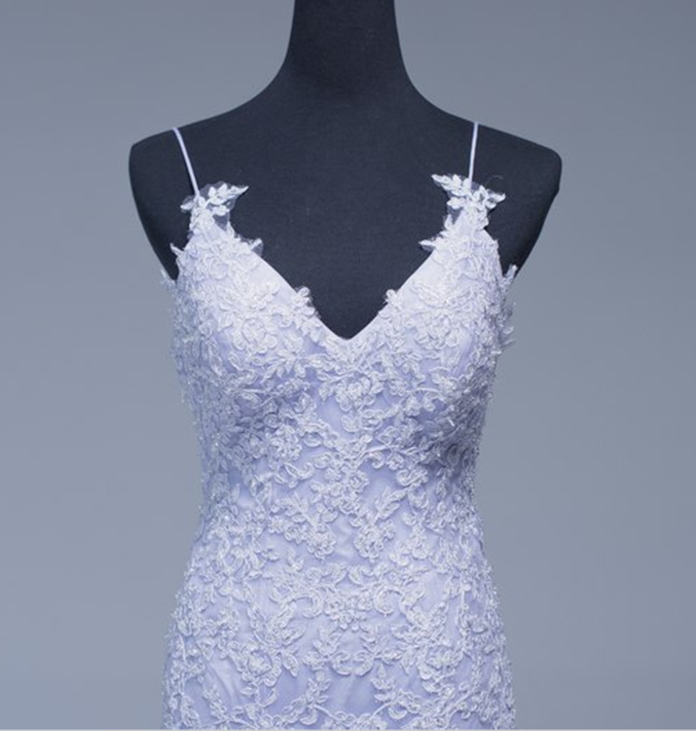 Beautiful Lavener Tulle with Lace Sheath Spaghetti Straps Evening Dresses, Long Prom Dresses